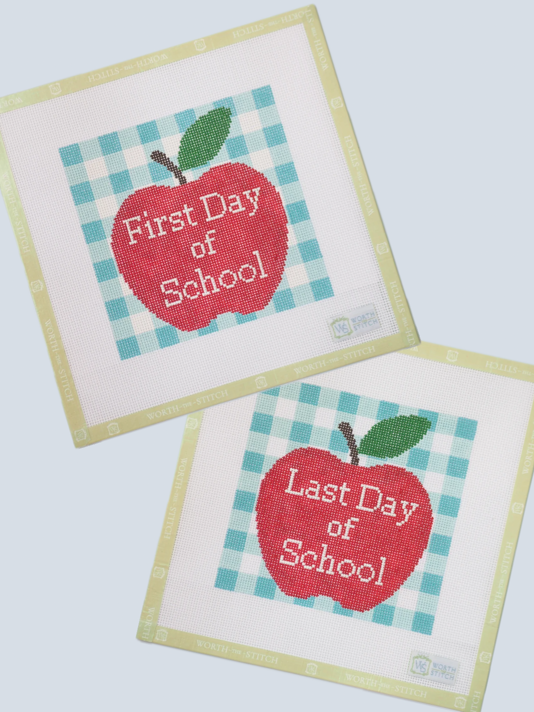 First & Last Day of School Hand Painted Needlepoint Canvas Set